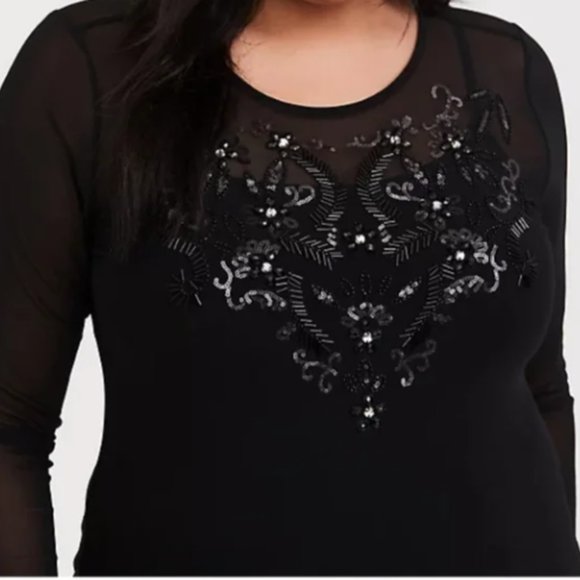 torrid Tops - Torrid Black Sequin Sheer Top 3